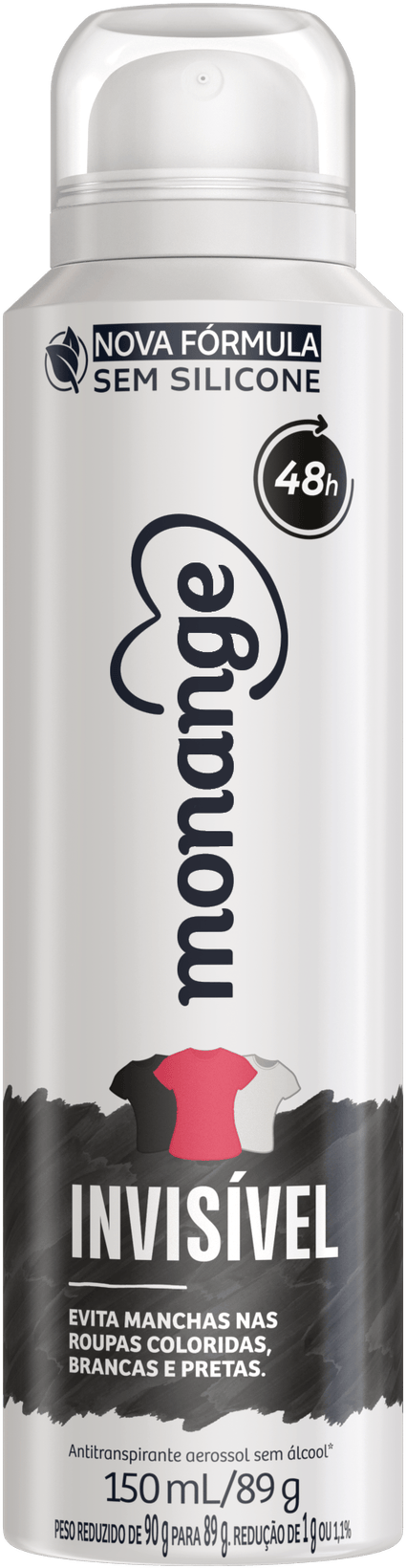 Desodorante Aerossol Antitranspirante Invisível Monange Feminino 150Ml