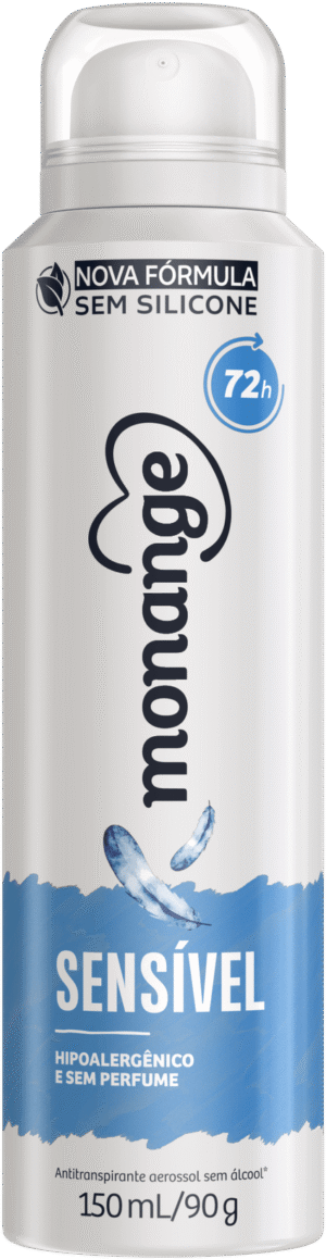 Desodorante Aerossol Antitranspirante Sensível Sem Perfume Monange Feminino 150Ml