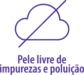 Pele livre de impurezas e poluição